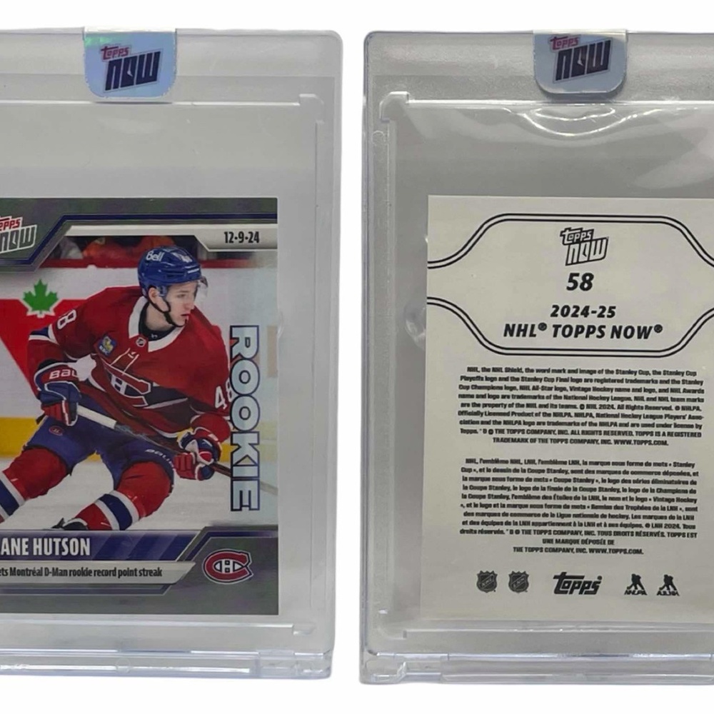 2024 TOPPS NOW NHL STICKER #58 LANE HUTSON RC ROOKIE Montreal Canadiens - Picture 3 of 3